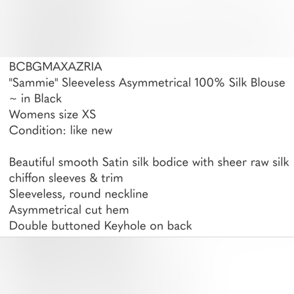 ❤️ BCBGMAXAZRIA SAMMIE SILK TOP, XS - Picture 13 of 13